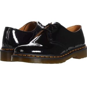 Black Patent Leather Lace-Up Shoes